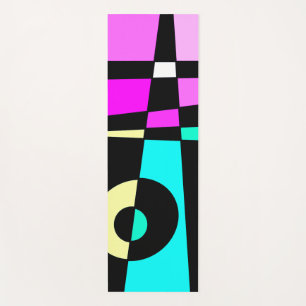 Esterilla De Yoga Resumen Surfing Turquoise Hot Pink Yellow Black