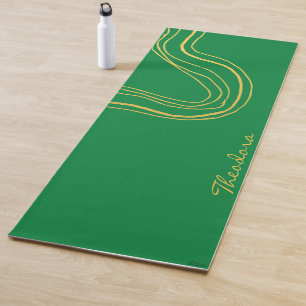 Esterilla De Yoga Resumen verde de oro moderno