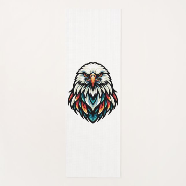 Esterilla De Yoga Retrato de águila abstracta en Hues Vivid (Anverso)