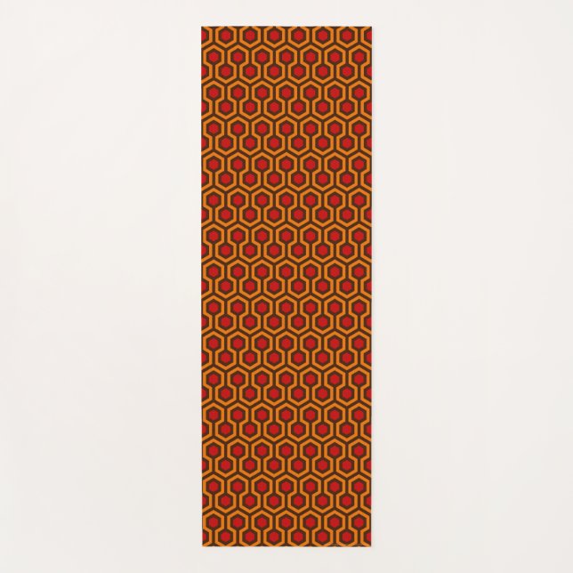 Esterilla De Yoga Retro 1970 Naranja Red Abstract Pattern Room 237 (Anverso)