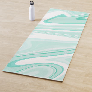 Esterilla De Yoga Retro Aqua Green Swirl Liquid Pintura Estética