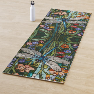 Esterilla De Yoga Retro Dragonfly boho vidrio floral botánico de man