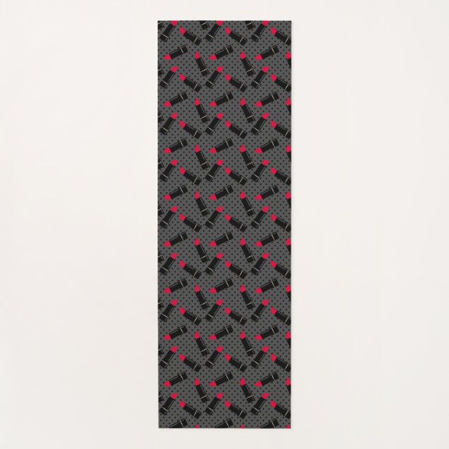 Esterilla De Yoga Retro, lápiz labial rojo (Anverso)