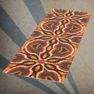 Esterilla De Yoga Retro Mandala Naranja rojo y marrón