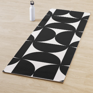 Esterilla De Yoga Retro Minimalist Style Black Geometric Bauhaus