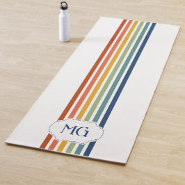 Esterilla De Yoga Retro Monogrammed Minimalist Stripes