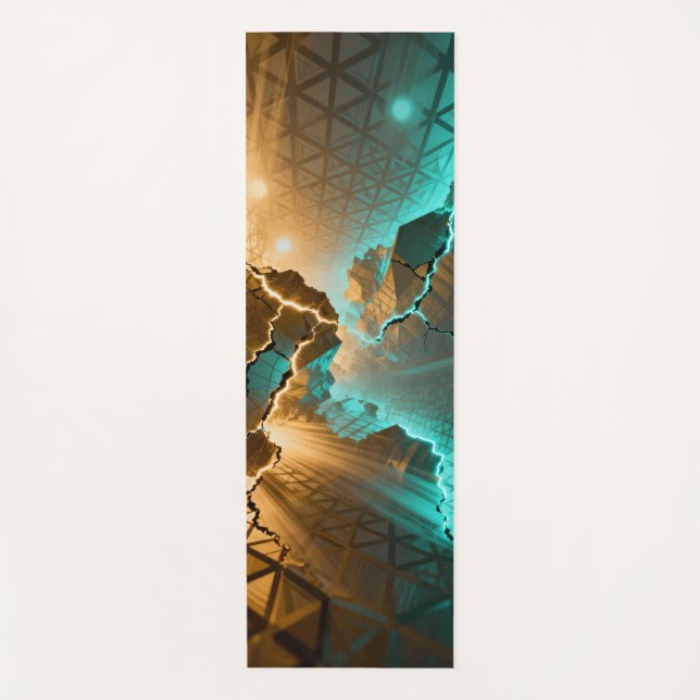 Esterilla De Yoga Rezagado asimétrico pulsado en color ocre (Anverso)