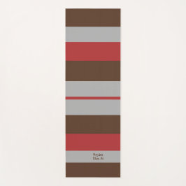 Esterilla De Yoga Rhythm Stripes Horizontal Lines Gray Red Brown