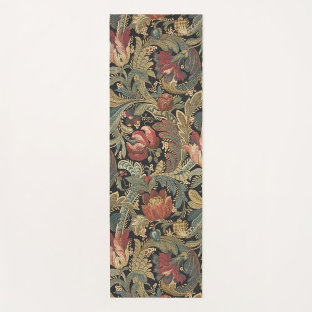 Esterilla De Yoga Rich Floral Tapestry Brocade Antiguo Clásico (Anverso)