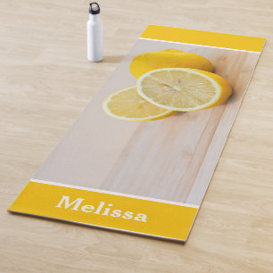 Esterilla De Yoga Rodajas de limón amarillo Fotografía de alimentos 