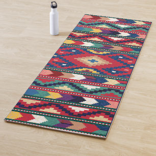 Esterilla De Yoga Rojo Azul Verde Amarillo Blanco Rumbo Kilim