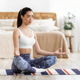 Esterilla De Yoga Rojo con franjas azules