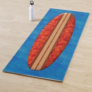 Esterilla De Yoga Rojo hawaiano de la tabla hawaiana de Longboard de