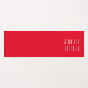 Esterilla De Yoga Rojo Moderno Minimalista Elegante Su Nombre