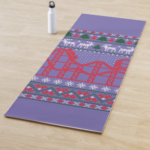 Esterilla De Yoga Roller Coaster Scene Ugly Christmas Sweater