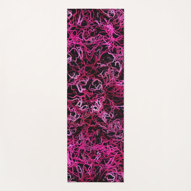 Esterilla De Yoga Rosa caliente y negro (Anverso)
