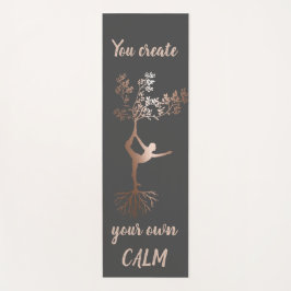 Esterilla De Yoga Rosa De Silhouette De Árbol De Oro Que Crea Su Pro