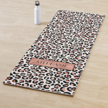 Rosa Dorado Chic Estampado Leopardo Personalizado