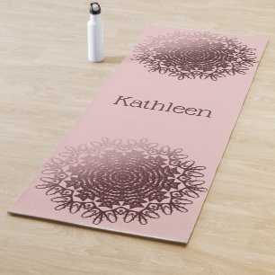 Esterilla De Yoga Rosa Oro Mandala Personalizado