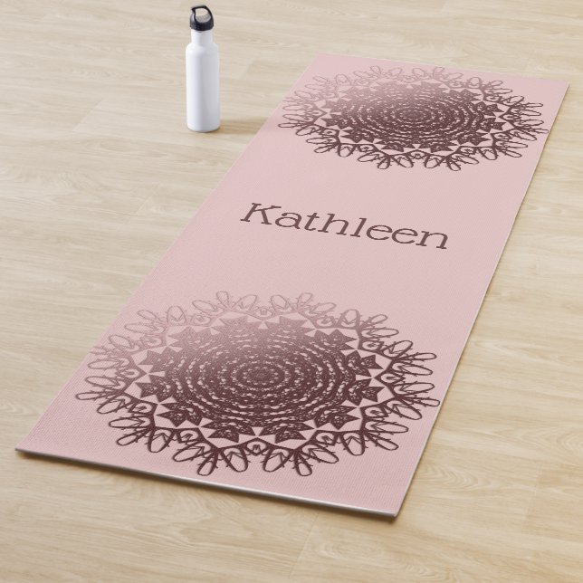Esterilla De Yoga Rosa Oro Mandala Personalizado  (In situ)