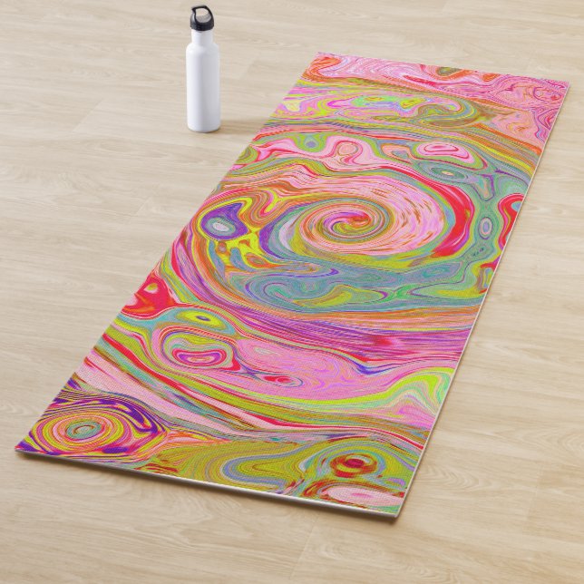 Esterilla De Yoga Rosa retro, amarillo y magenta Resumen de arte gro (In situ)