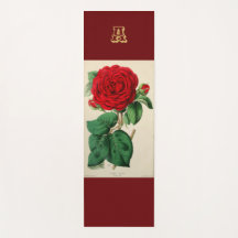 Rosa Roja Flor Monograma Floración Arte Vintage El