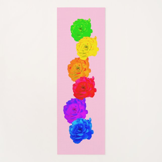 Esterilla De Yoga Rosas del arcoiris (Anverso)