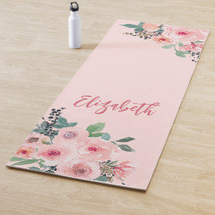 Esterilla De Yoga Rosas florales rosas personalizados
