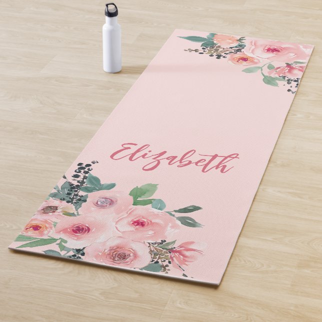 Esterilla De Yoga Rosas florales rosas personalizados (In situ)