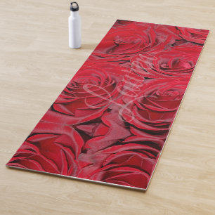 Esterilla De Yoga Rosas rojos románticos conocidos de encargo de