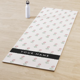 Esterilla De Yoga Roses Rojos, Patrón De Rosas, Tu Nombre