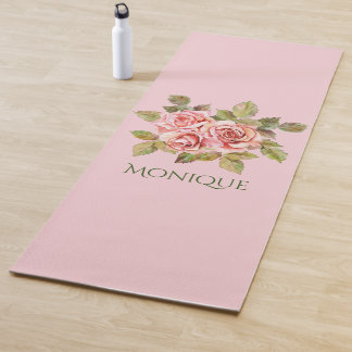 Esterilla De Yoga Roses rosadas de bonito personalizadas