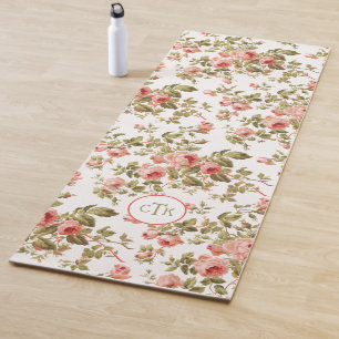 Esterilla De Yoga Roses rosas negras con monograma