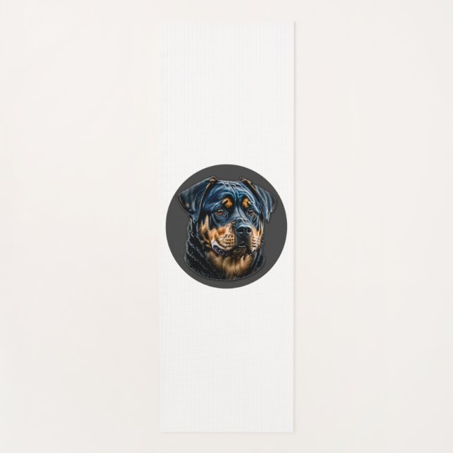 Esterilla De Yoga Rottweiler negro (Anverso)