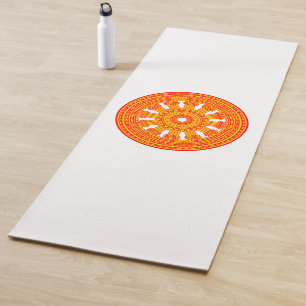 Esterilla De Yoga Rueda roja de Dharma (arte budista)