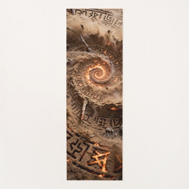 Esterilla De Yoga Ruedas marrones oscuras giran y se entrelazan (Anverso)