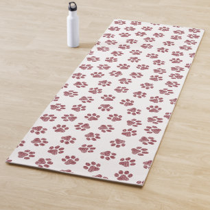 Esterilla De Yoga Rutas de perro, garras de perro, patas de borgoña