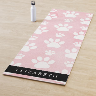 Esterilla De Yoga Rutas de perro, manchas blancas, acuarelas rosadas