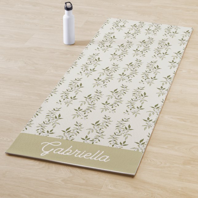 Esterilla De Yoga Sage green French country Olive pattern name (In situ)