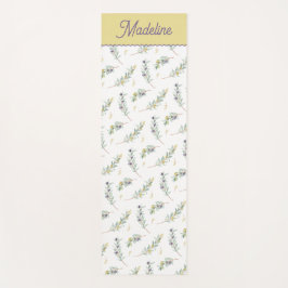 Esterilla De Yoga Sage Green Olive Branch Monogram Name