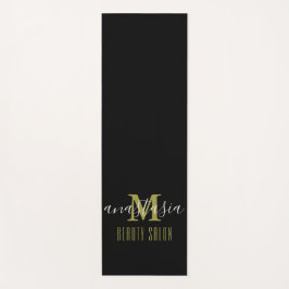 Esterilla De Yoga Salón de belleza negra por Monograma de Anastasia