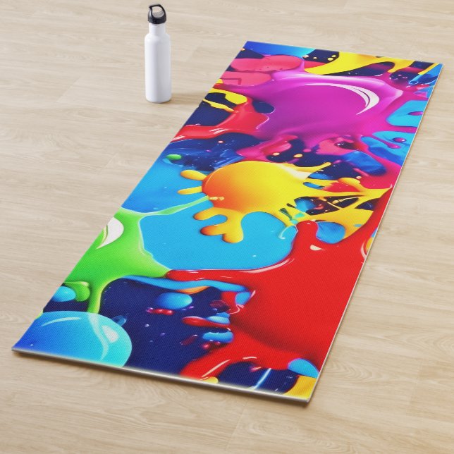 Esterilla De Yoga Salpicaduras de pintura vibrante: una declaración  (In situ)