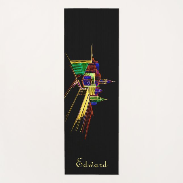 Esterilla De Yoga Salud personal, aptitud negra y amarilla para él (Anverso)