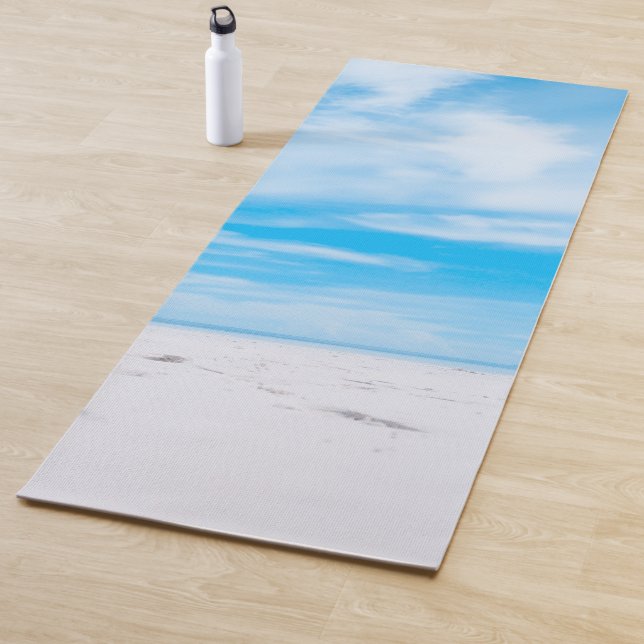 Esterilla De Yoga Sand Blue Sky Clouds Plantilla Fitness Elegante (In situ)