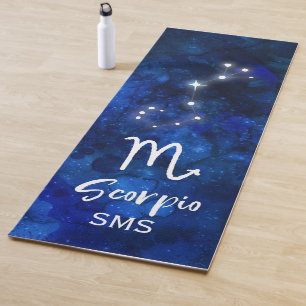 Esterilla De Yoga Scorpio Constelación Zodiaca Galaxia Azul Monogram