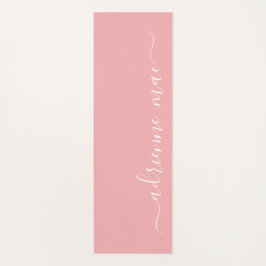 Esterilla De Yoga Script personalizado rosa y blanco reversible