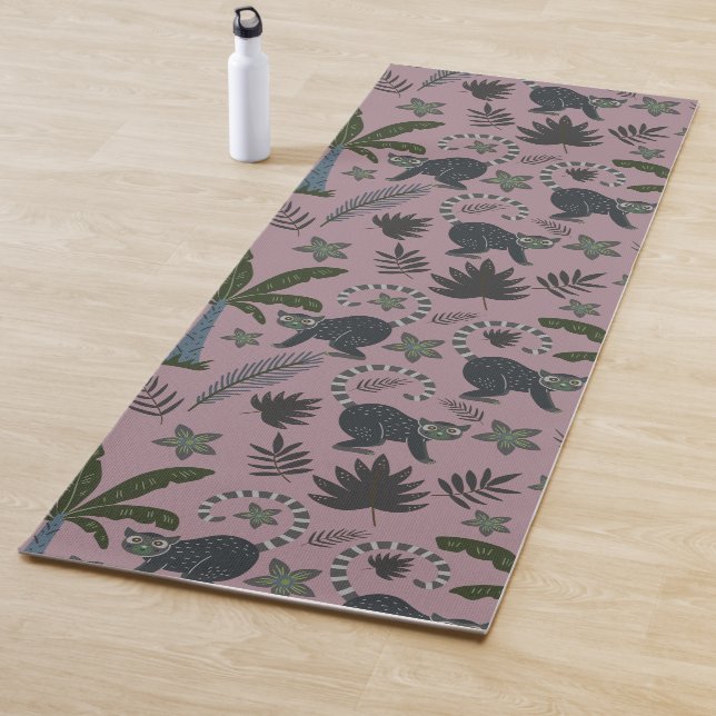 Esterilla De Yoga Seamless pattern Tropical animals monkey jumping (In situ)