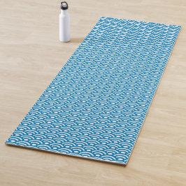 Esterilla De Yoga Seigaiha, olas, japonés, azul y blanco