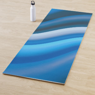 Esterilla De Yoga Sencilla y elegante franjas de ondulación azul  