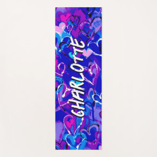 Esterilla De Yoga Serenidad en movimiento: Graffiti corazón azul vib
